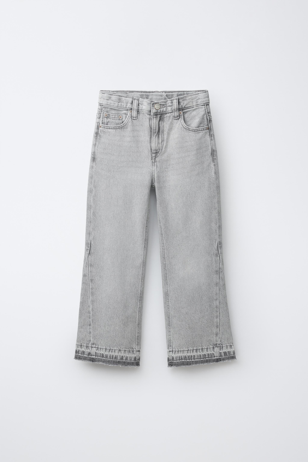 ZARA ДЖИНСЫ FLARE С БАХРОМОЙ, СЕРЫЙ