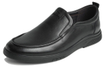 HLA Top Grain Cow Leather Casual Leather Shoes Men"s Black