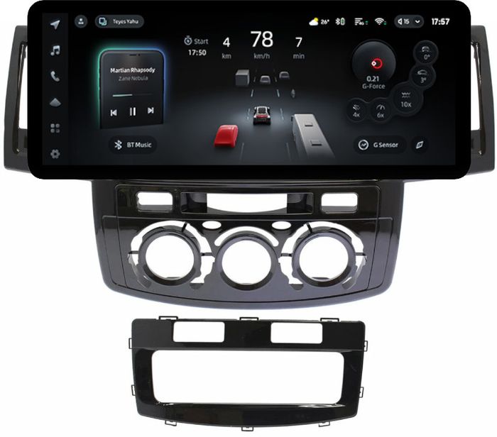 Магнитола для Toyota HiLux 7 2011-2015 - Teyes CC4PRO монитор 12.3" 2K QLED + рамка 9, Android 13, Быстрейшая, Snapdragon 778G, ИИ, CarPlay, DSP, 4G SIM-слот
