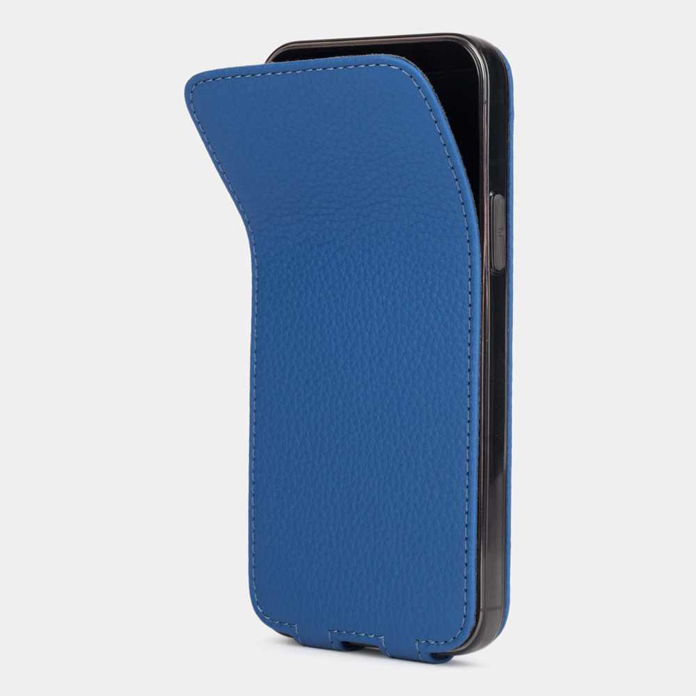 Чехол кожаный для iPhone 12 Pro Max цвета синий