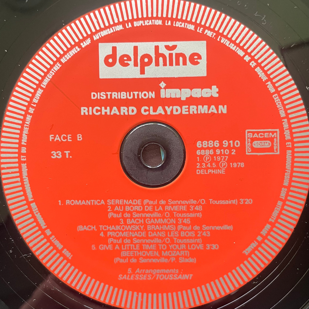 Richard Clayderman ‎– Richard Clayderman (Франция 1980г.)
