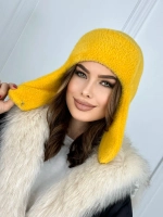 шапка зимняя ушанка из мягкого экомеха меховая