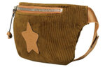 GUCCI Corduroy With Leather Decoration Fanny Pack, Sling Bag, Kids" Bag Regular Kids" Brown