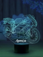 Ночник "Мотоцикл именной Артем" - подарок мальчику