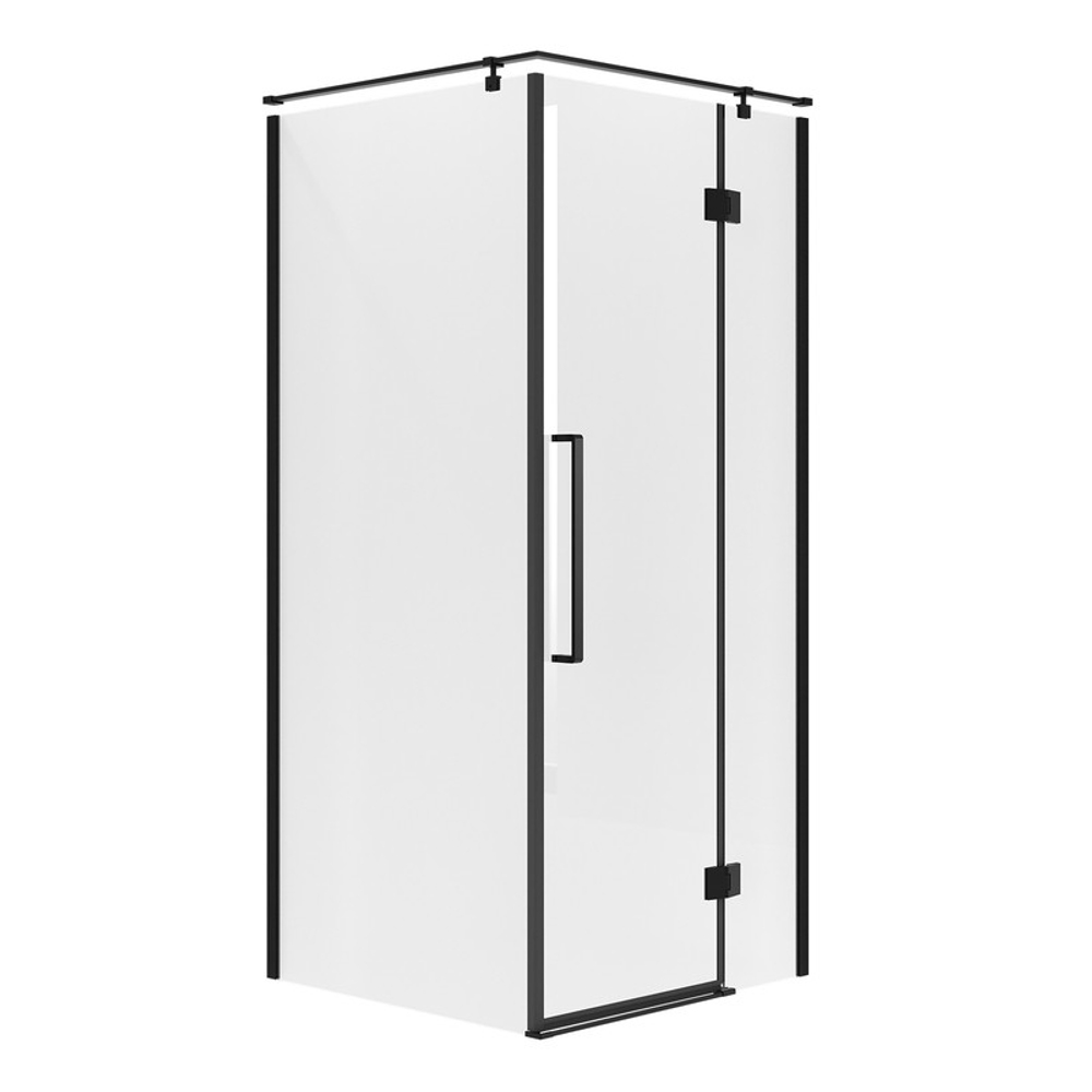 Душевое ограждение Niagara Nova NG-6831-34ВLACK (90х90х195) квадрат,черный матовый,двери распашные,стекло прозрачное,1 место