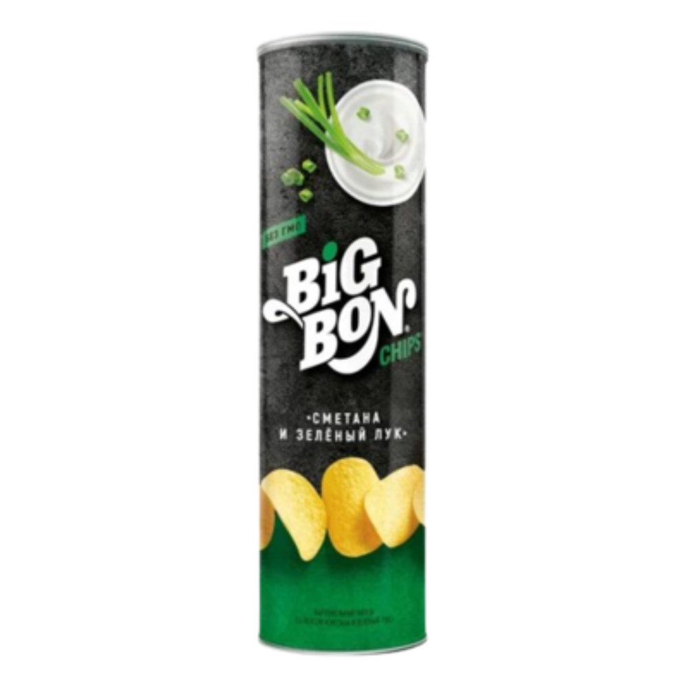 Чипсы Big Bon картофельные Сметана и зеленый лук 130 гр