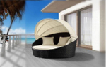 Лаунж-диван плетеный Tagliamento Shell-sunshade, антрацит