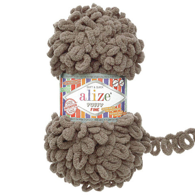 Пряжа Alize (Ализе) Puffy Fine / уп.5 мот. по 100 г, 14м, 305 кофе A