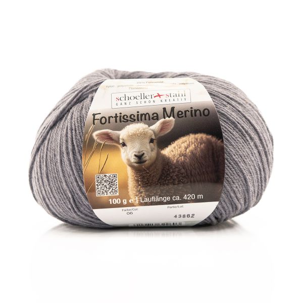 Пряжа Austermann (Аустерманн) Fortissima Merino 4-fach / уп.5 мот. по 100 г, 420 м, 93042-0006