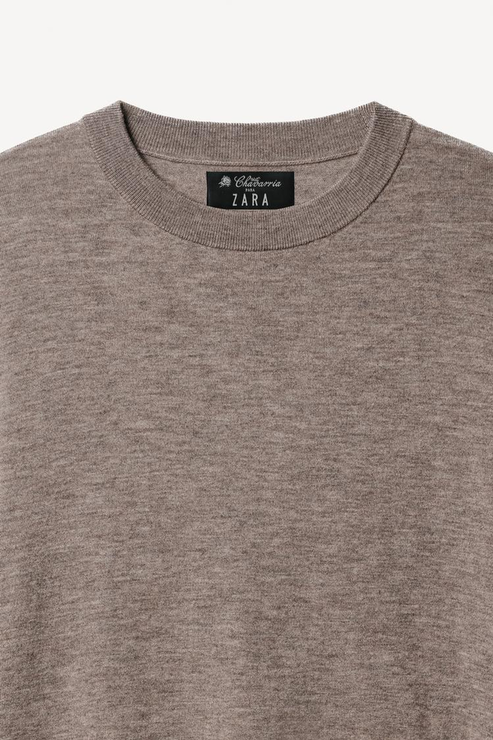 ZARA X WILLY CHAVARRIA СВИТЕР ИЗ СМЕСОВОЙ ШЕРСТИ, СЕРО-КОРИЧНЕВЫЙ