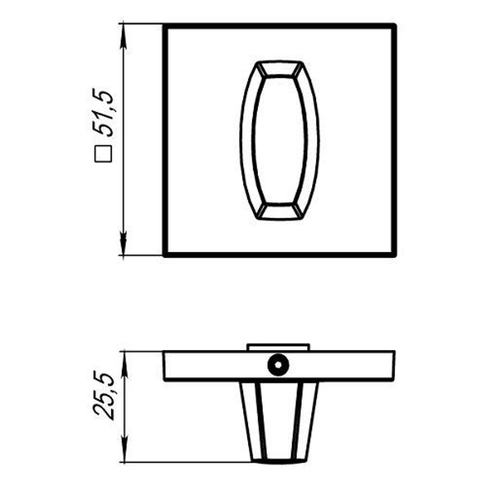 Ручка поворотная ARMADILLO WC-BOLT BK6 USS BPVD-77 вороненый никель /39269/