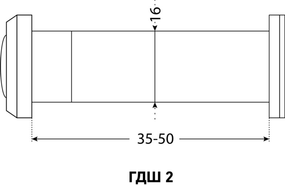 Глазок Аллюр ГДШ-2 d=16мм 35-50мм золото