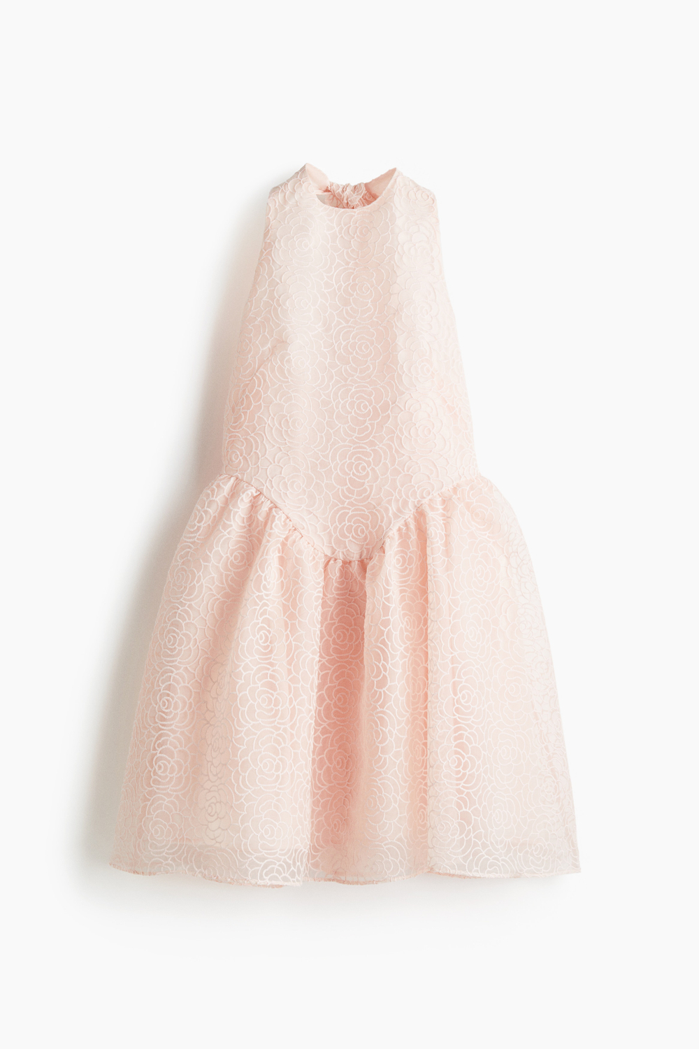 Платье с вышивкой и воротником-халтер — короткая модель - H&M