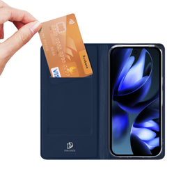 Чехол книжка синего цвета для Google Pixel 10a, серия Skin Pro Series от Dux Ducis