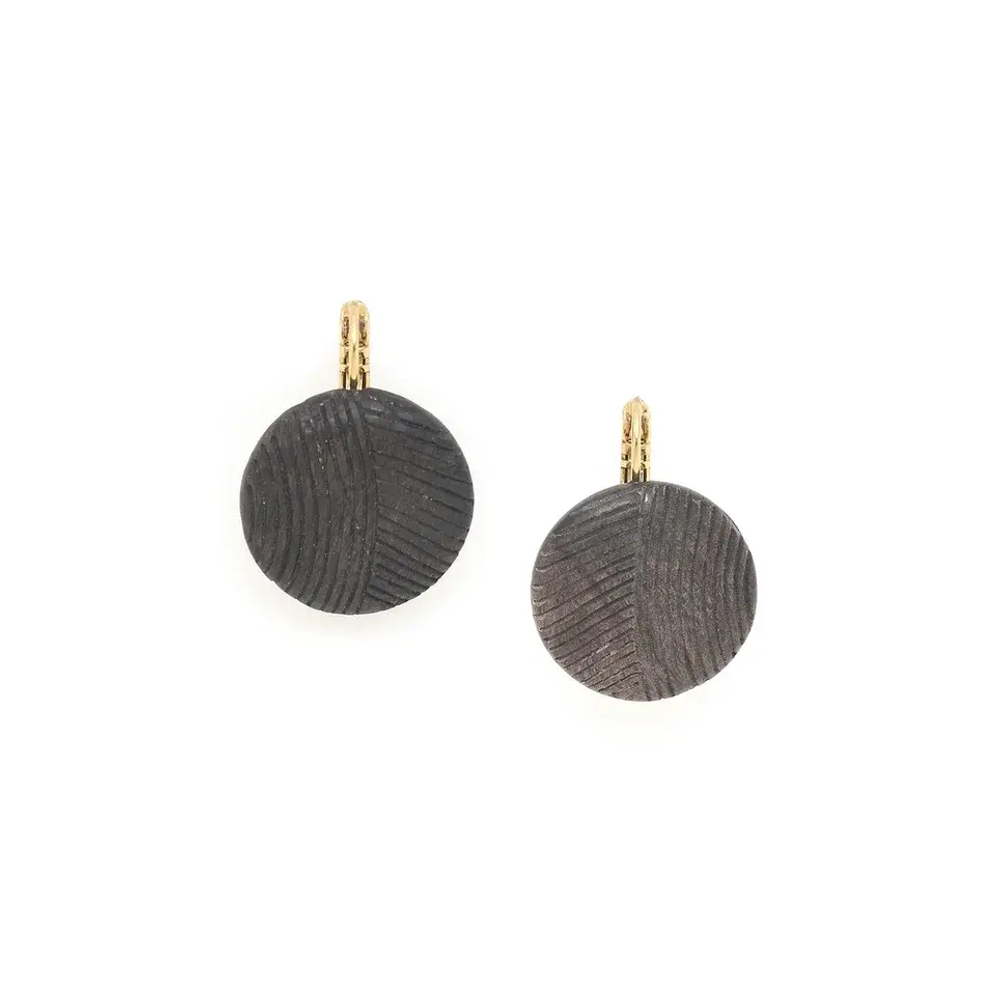 Серьги Nature Bijoux, Eclipse, со вставкой из эбенового дерева, NB25.2-12-90252 (серый)