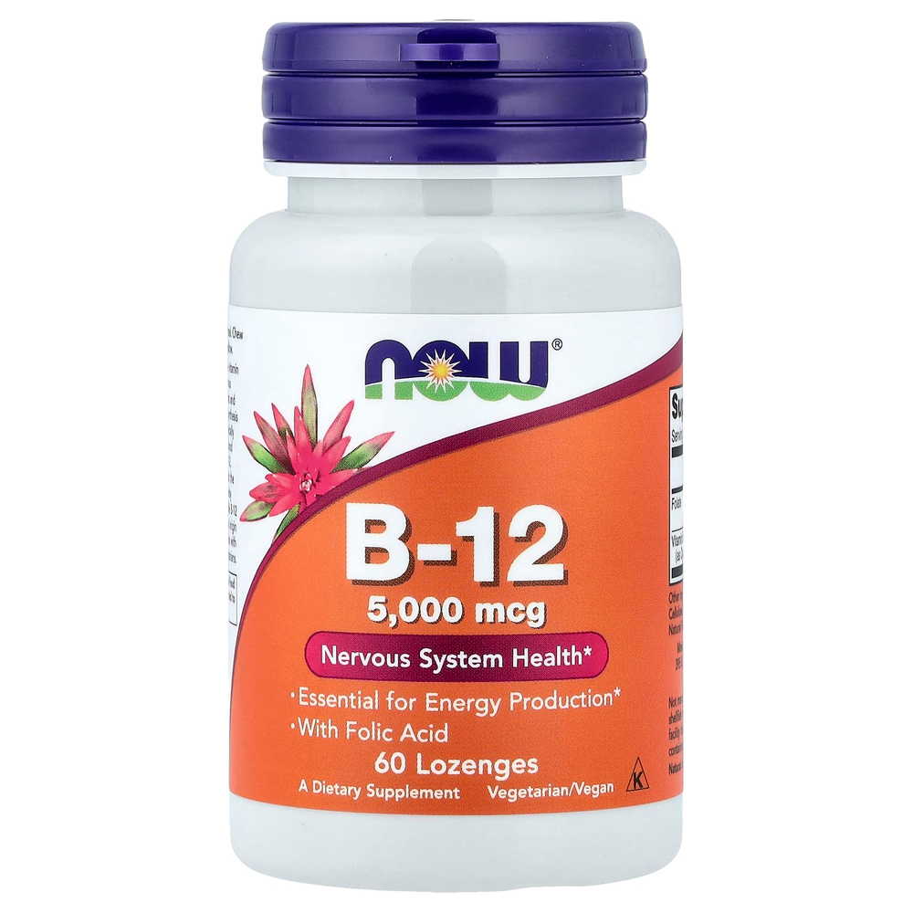 NOW Foods, витамин B12, 60 пастилок