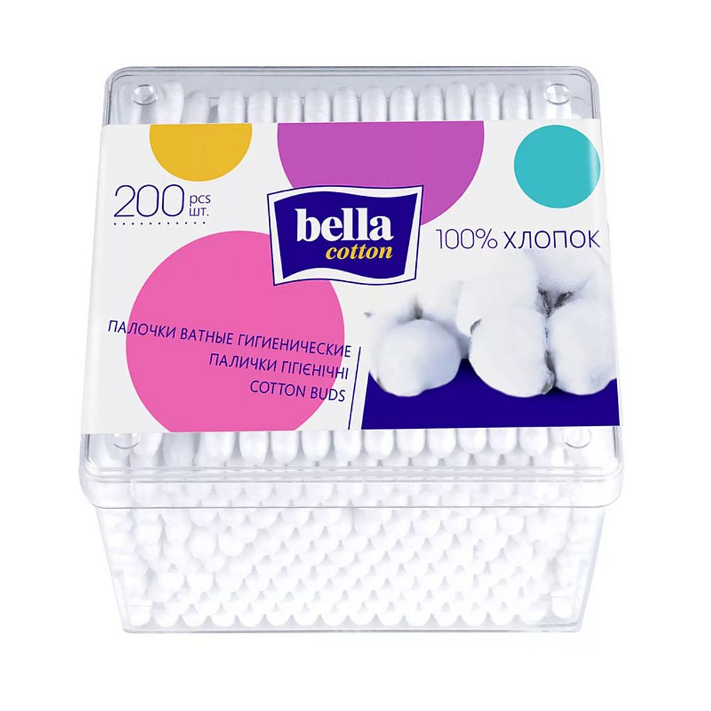 Bella cotton палочки ватные 200 шт./коробка Bella cotton палочки ватные 200 шт./коробка