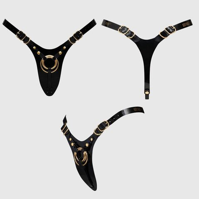 Черный пояс для фиксации насадок Strap-On-Me Leatherette Harness Fabulous (Размер: S-M-L-XL-XXL) (Цвет: черный)