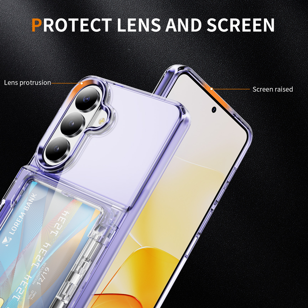 Прозрачный чехол Lumen Case с подставкой 2‑в‑1 и отделением для карт: Samsung Galaxy S25