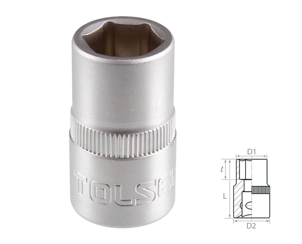 TOLSEN (TT16512) Головка торцевая стандартная шестигранная 1/2", 12 мм