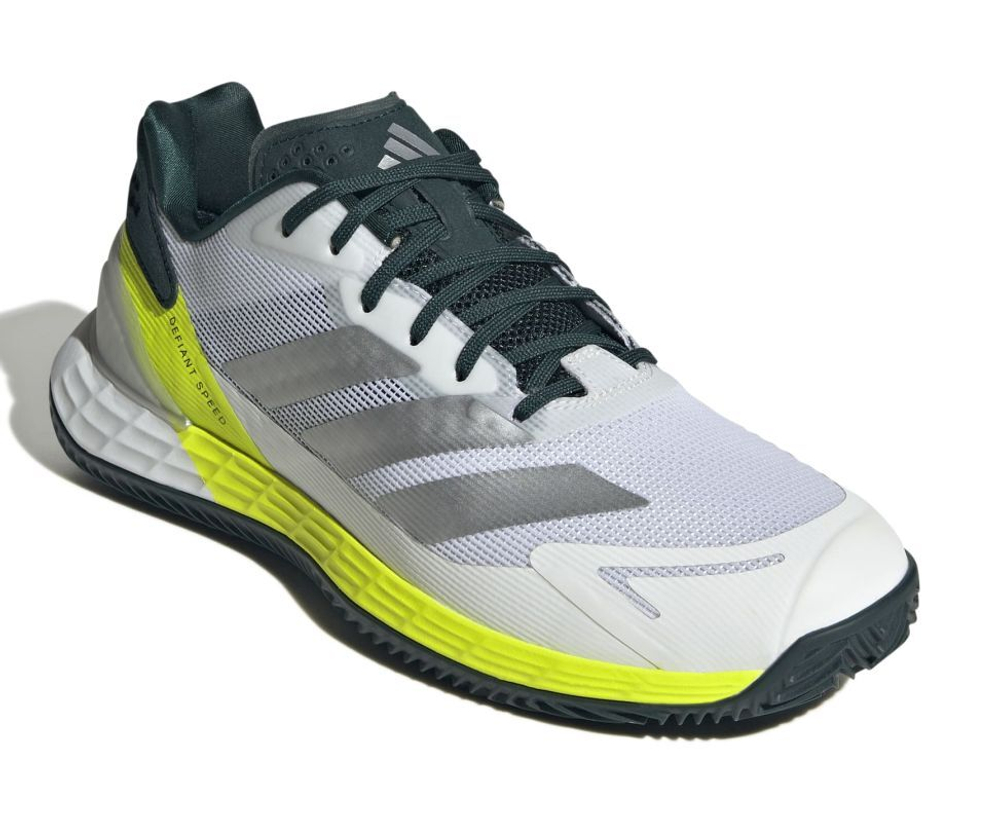 Мужские кроссовки теннисные Adidas Defiant Speed 2 M Clay - white/grey/lime