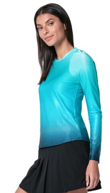 Женская теннисная футболка с длинным рукавом Lucky in Love In It To Win It Long Sleeve - aquamarine