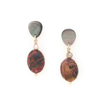 Серьги Nature Bijoux, L'ile Rousse, с перламутром, жемчугом и яшмой "Пикассо", NB25.2-12-90423 (кори