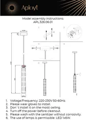 Подвесной светильник Dzhosi APL.326.06.01 Aployt