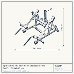 Тренажер независимая становая тяга 1615х1595х885 мм — от 64 000 ₽