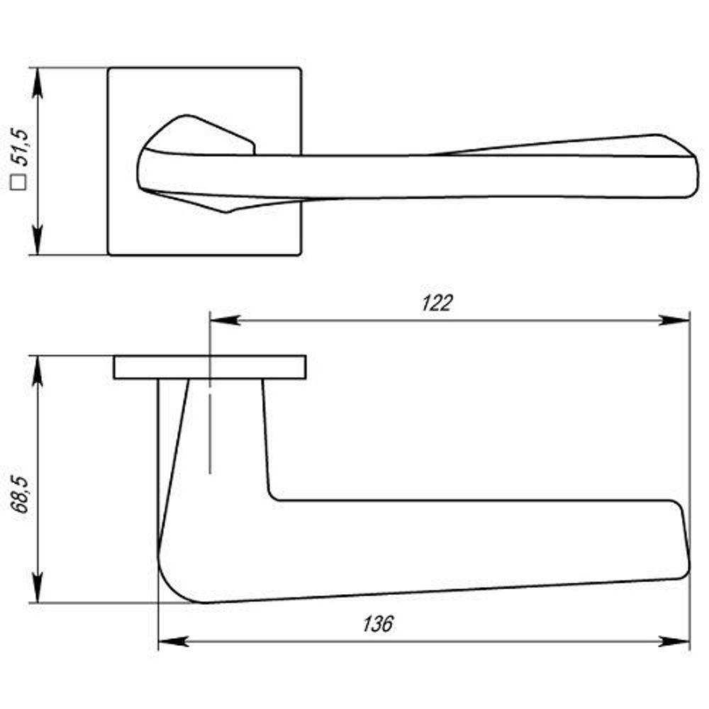 Ручка раздельная ARMADILLO TORSO USS CP-8 хром /39203/