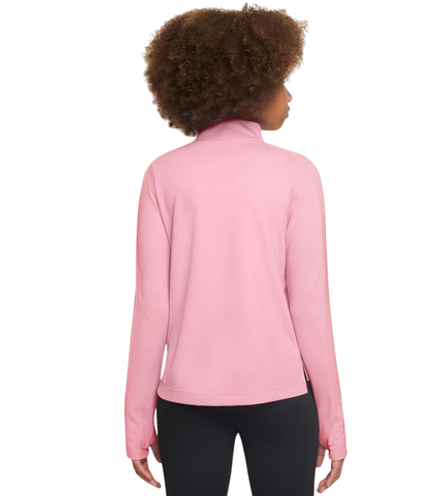 Футболка для девочки Nike Girls Dri-FIT Long-Sleeve 1/4-Zip Top - med soft pink/white