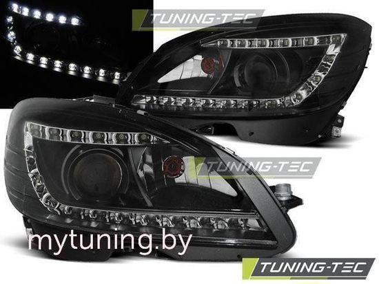 Передние фары Mercedes C W204 daylight black H7