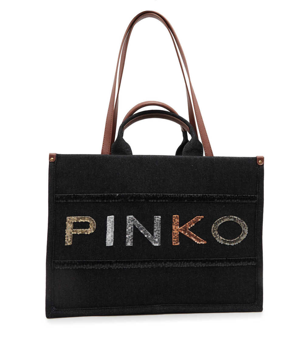 Сумка-шопер SHOPPER DENIM RICAMO LOGO Pinko - черный(101964 A17T)