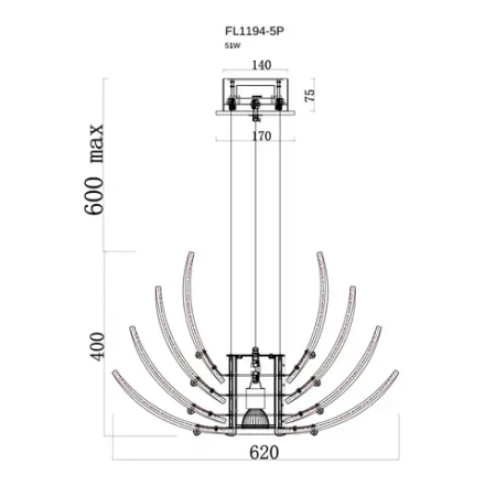 Подвесная люстра Florencia FL1194-5P, LED
