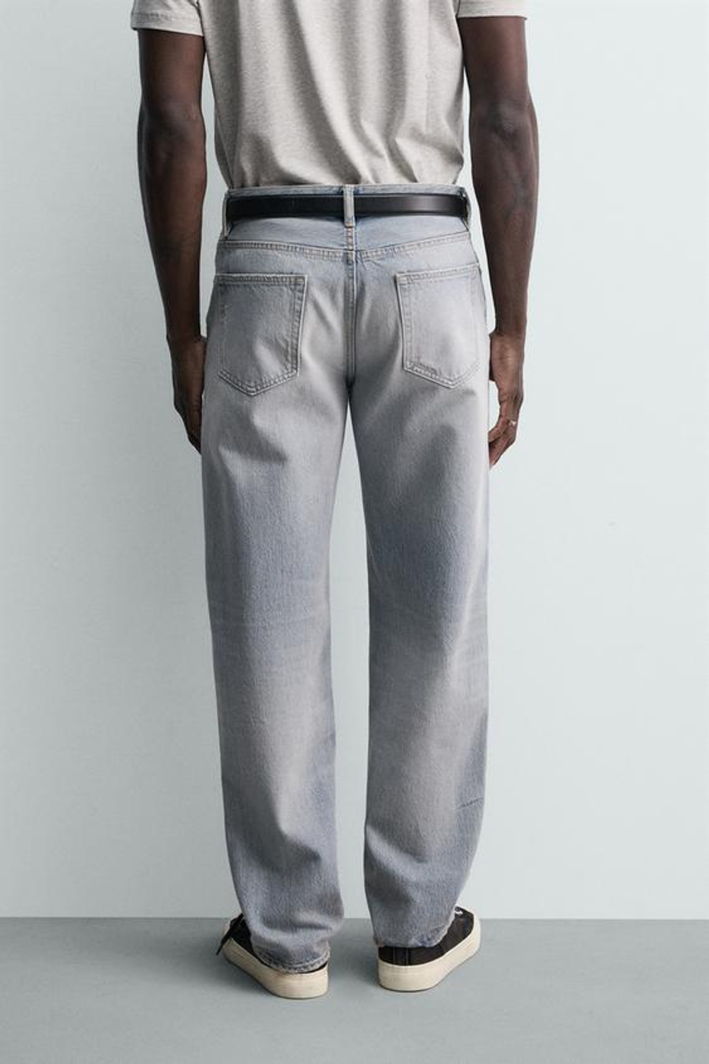 ZARA ДЖИНСЫ STRAIGHT FIT, СТАЛЬНОЙ СИНИЙ