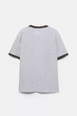 PULL&BEAR Футболка Ford Bronco, серый меланж
