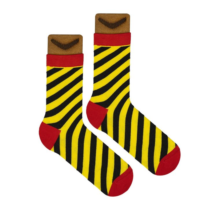Носки BOOMERANGS Полосы, черный/желтый