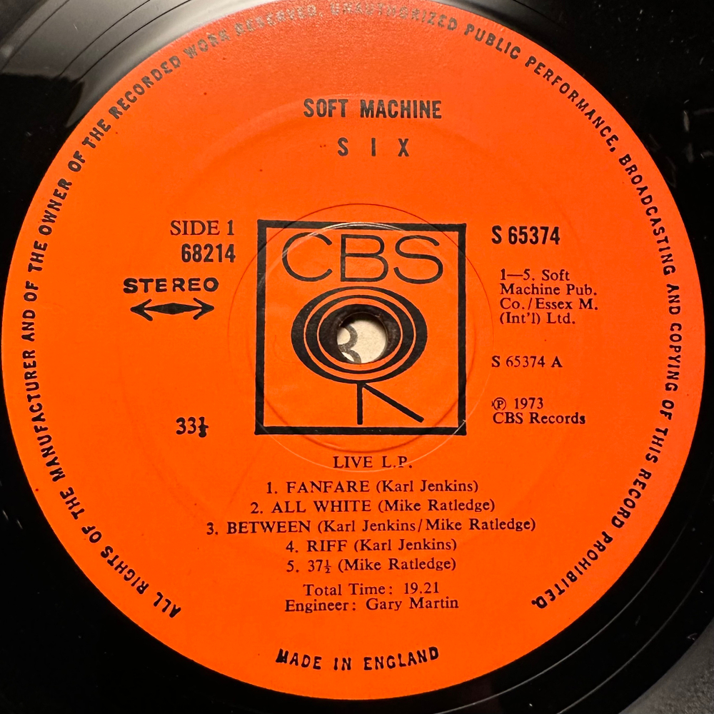 Soft Machine - Six 2LP (Англия 1973г.)
