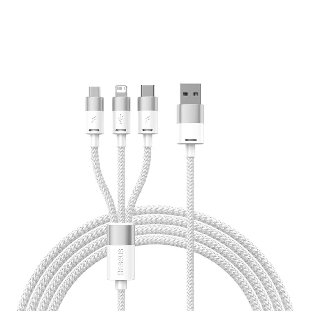 Usb Кабель-зарядка Micro/Lightning/Type-C Baseus Star Speed 1.2м (CAXS000002) белый