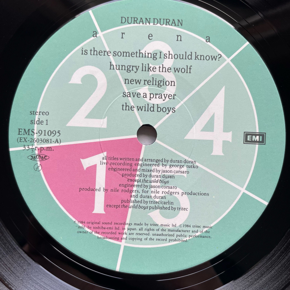 Винтажная виниловая пластинка LP Duran Duran Arena (Япония 1984) (Оби)