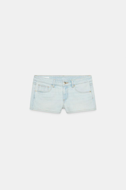 ZARA МИНИ-ШОРТЫ TRF С НИЗКОЙ ПОСАДКОЙ, ГОЛУБОЙ