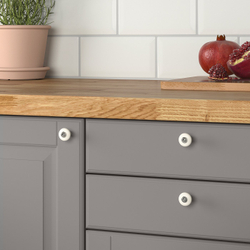 IKEA KLINGSTORP  (ИКЕА КЛИНГСТОРП)  -  Ручка-кнопка, 2 шт. - кремовый/хром 23 мм