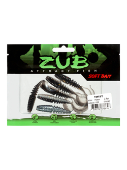 Приманка ZUB-TWIST  75мм(3")-6шт, (цвет 030) черный верх-натурал низ