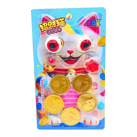 Сладкий набор Lucky cat Денежная кошка мармелад + шоколад, 20 гр (Китай)