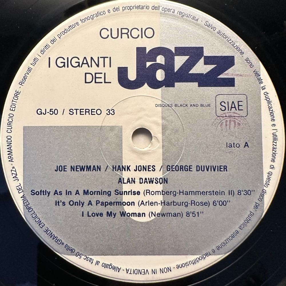 Сборник Stephane Grappelli, Slam Stewart, Johnny Guarnieri, Jimmy Shirley, Joe Newman, Hank Jones, George Duvivier, Alan Dawson - Jazz Giants 2LP (Италия 1981г.)