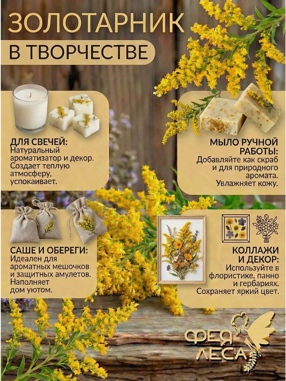 Золотарник (Золотая розга) для свечей