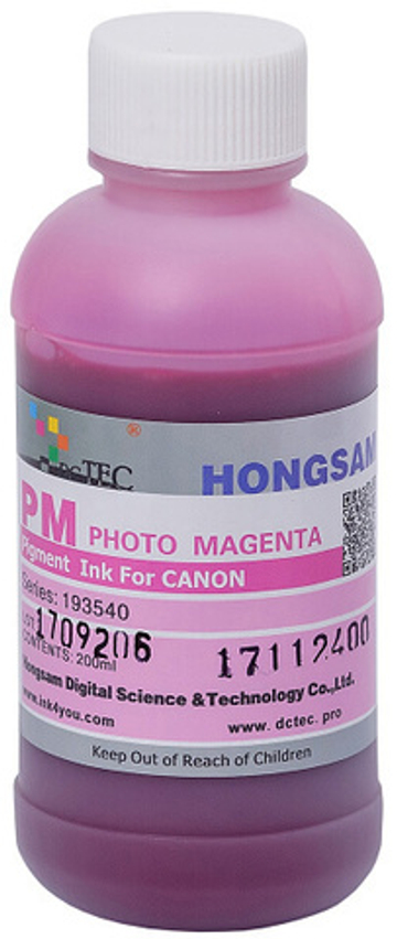 Чернила DCTec — HONGSAM пигментные для Canon серия: 193540 - Photo Magenta (Фото пурпурный) 200 мл.