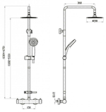 Душевая стойка BelBagno Nova NOV-VSC-T-IN нержавеющая сталь