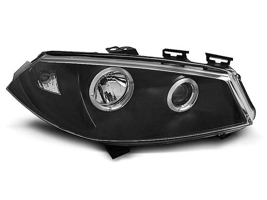 Передние фары angel eyes black для Renault Megane 2(II)