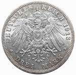 3 марки 1913 год 25 лет правления Вильгельма II, Германия-Пруссия. XF-AU